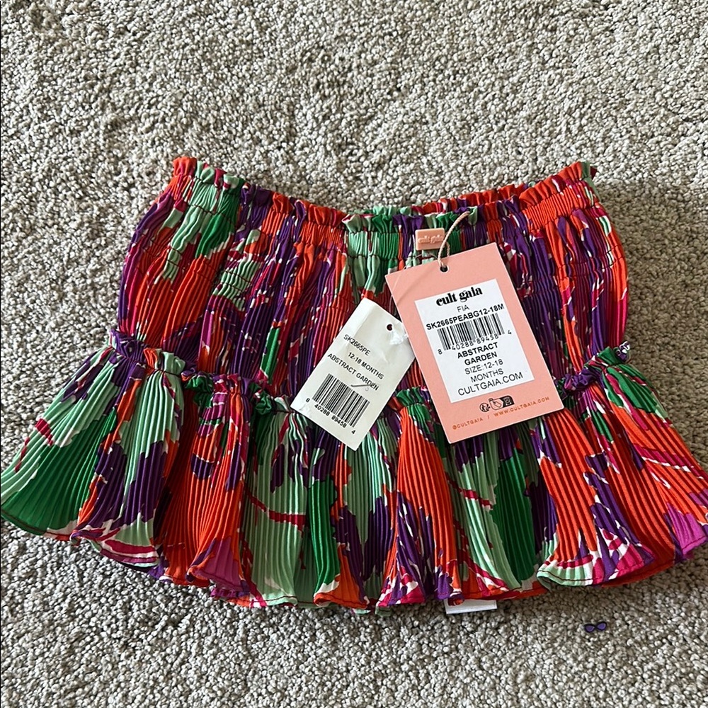NWT Cult Gaia 12-18M Multicolor Pleated Skirt